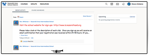 Schoology Activity Screen Pic